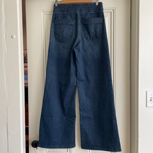Frame High Rise Wide Leg Denim Jeans Naples Blue TBWL291 Stretch Womens 28 EUC - Picture 7 of 8